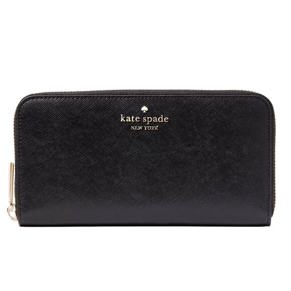 New Kate Spade Madison Saffiano Leather Large Continental Wallet Black - Picture 1 of 3